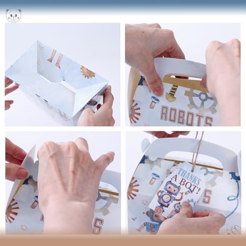 Karaqy Robot Party Favor Boxes 12 Pcs
