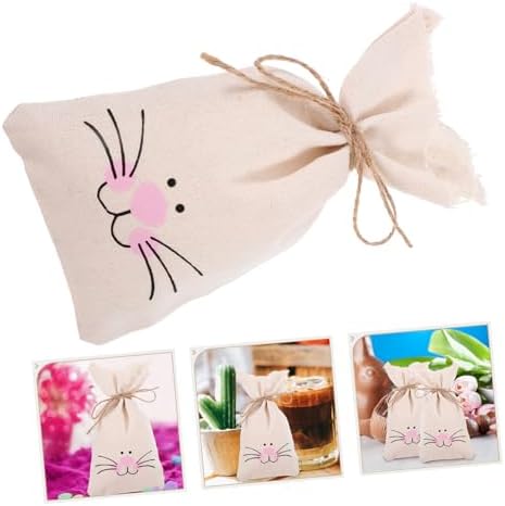 CAXUSD 10pcs Easter Bunny Bags for Kids Party Favors