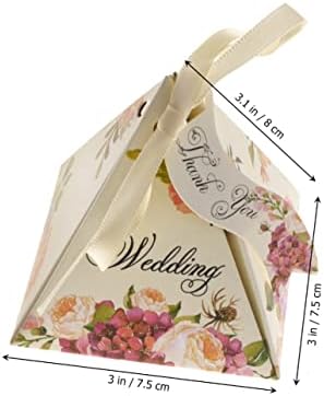 PRETYZOOM Pyramid Shaped Candy Gift Boxes for Wedding Favors