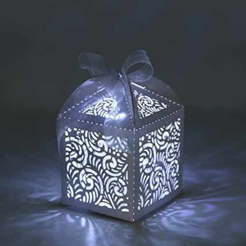 COTOPHER 100Pcs Laser Cut White Favor Boxes for Gifts