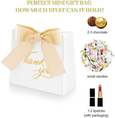 SHAIDOJIO 24Pcs Mini Gift Bags with Gold Bow