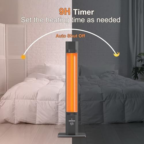 BIESQYA Outdoor Patio Heater with 9 Heat Levels