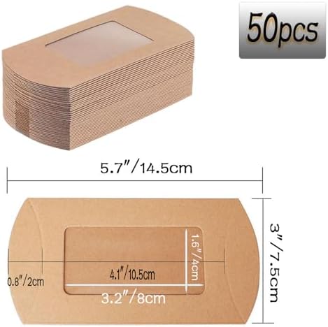 50Pcs Mini Cookie Box with Window for Party Favors