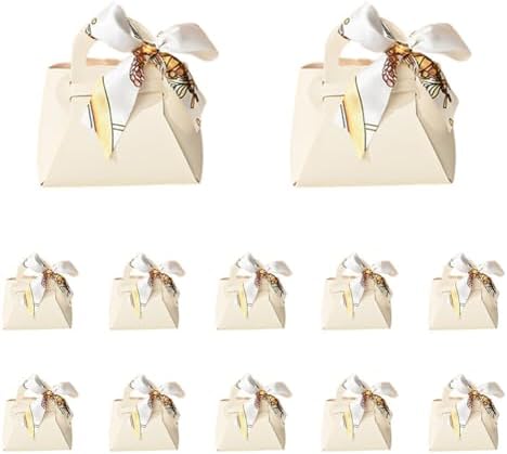 ikasus Creative Leather Candy Gift Bags with Handle 12 Pack
