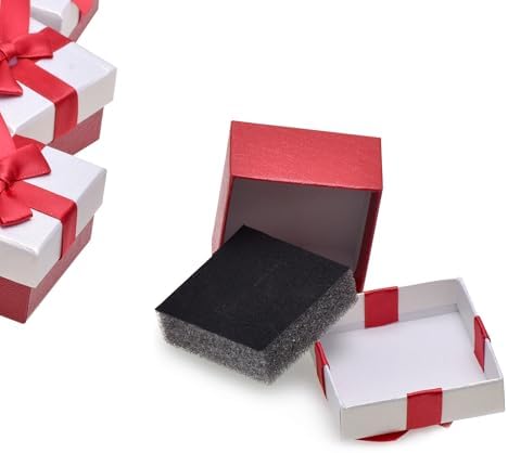 Pearl Miner Small Gift Boxes with Red Bow 12 Pack