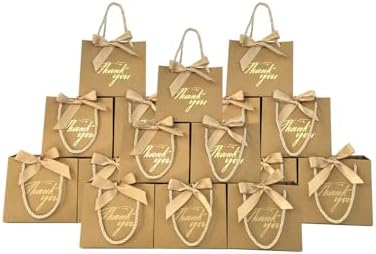 100 Pack Mini Brown Gift Bags with Handles for Party Favors