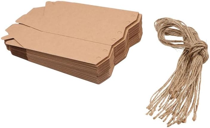 GUEDKIKL 20 Pcs Hexagon Kraft Paper Gift Boxes with Twine