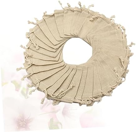 NIYANGLE 50pcs Burlap Drawstring Pouches for Jewelry Candy Party Favors