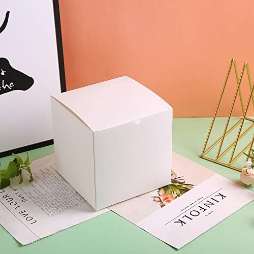 SHIPKEY 100PCS White Cardboard Gift Boxes with Lids