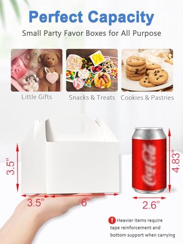 50 Pcs 6 Inch Party Treat Boxes with Handle