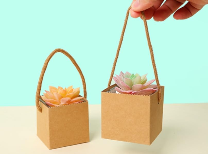 Urier 40 Succulent Wraps with Handles for Gift Packaging
