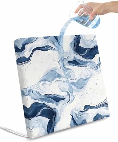 2 Pack Marble Waterproof Cushion Covers with Ties