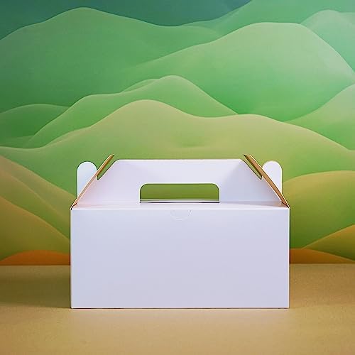 PandaPandaPPS 50 Pack White Gable Boxes 825x5x4 for Gifts and Parties