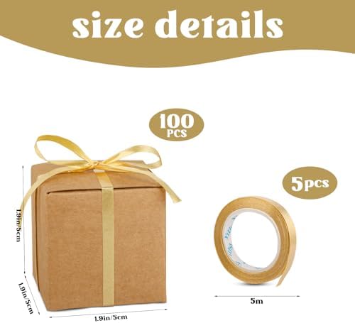 Hooqict 100 Pack Brown Kraft Gift Boxes for Party Favors