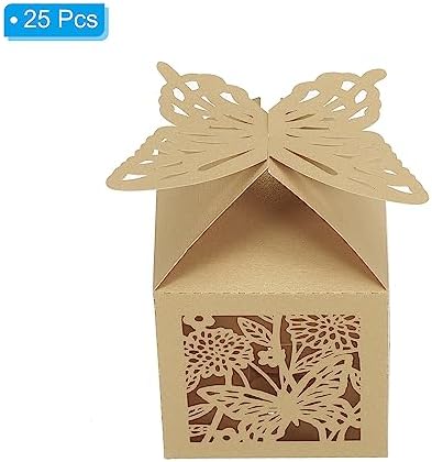PATIKIL 2x2x31 Inch Brown Favor Boxes 25 Pack