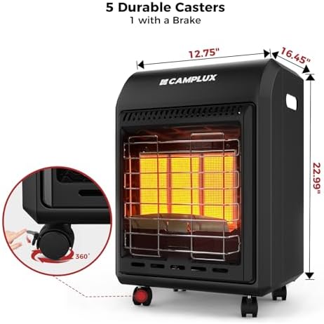 CAMPLUX Propane Heater 3 Modes 6000-18000 BTU Indoor Outdoor