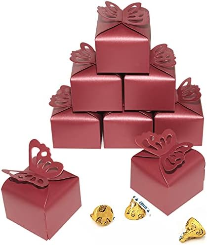 Red Butterfly Candy Favor Boxes - 50pc Wedding Party Favors