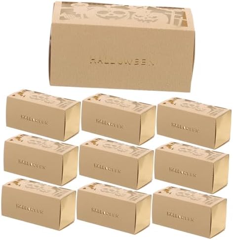 STOBOK 50Pcs Halloween Goodie Boxes Paper Treat Holders for Parties