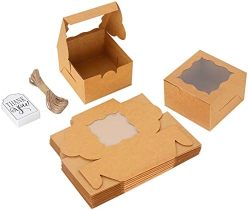 KPOSIYA 10 Pcs Bakery Boxes With Window
