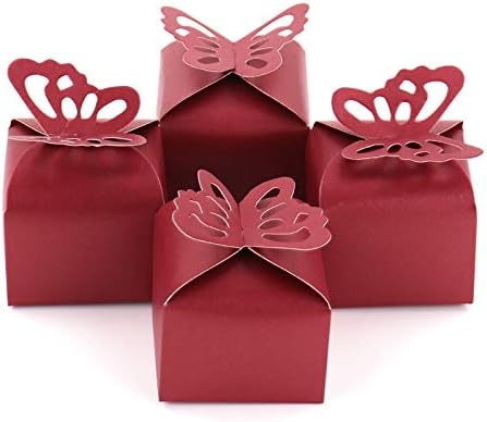 Kslong Red Gift Box Butterfly Wedding Favors