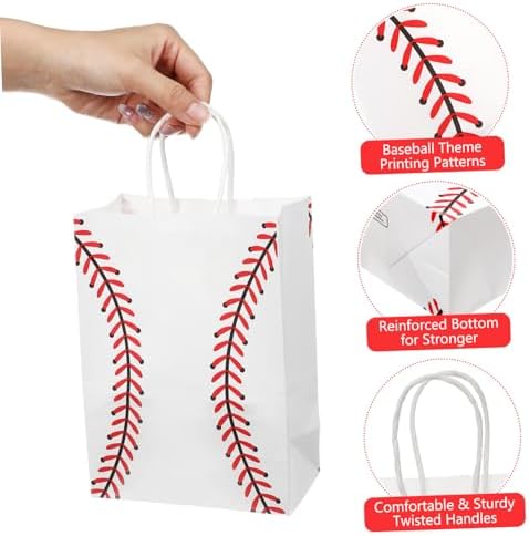 Totority 12pcs Baseball Themed Candy Bags for Party Favor