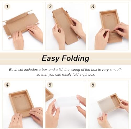 BENECREAT 30 Pack Rectangle Brown Kraft Gift Boxes