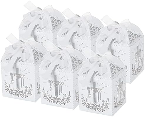 LEMESO Laser Cut Favor Boxes White 2x2x2 Inch Set