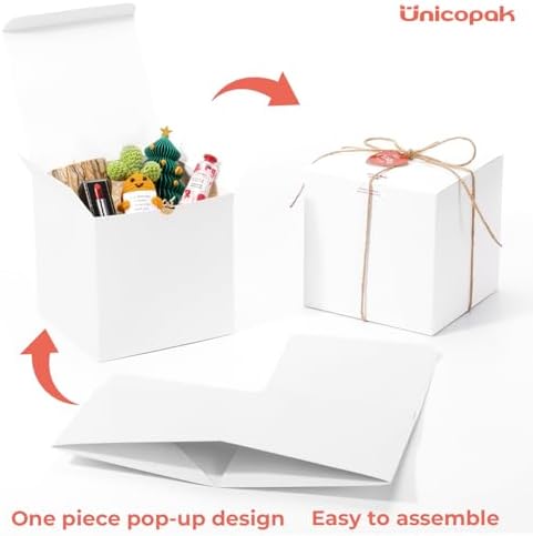 UnicoPak 10 Pack White 7x7x7 Gift Boxes