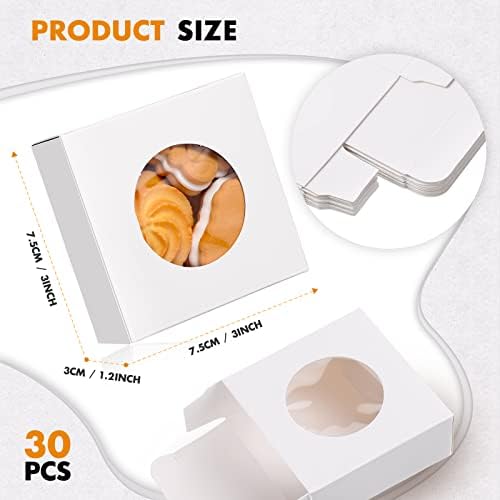 Chinco 30 Pcs Kraft Paper Gift Boxes with Clear Window