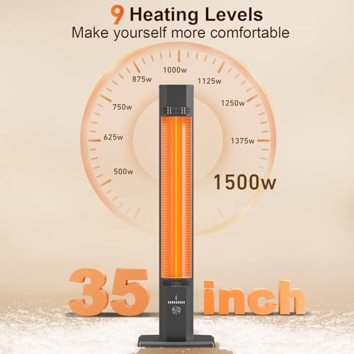 BIESQYA Outdoor Patio Heater with 9 Heat Levels