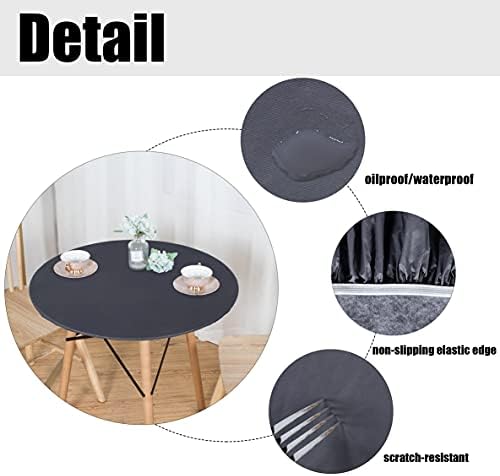 Lushvida Round Waterproof Table Cover with Elastic Edges