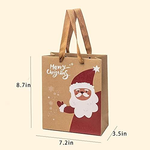 Premium Christmas Gift Bags with Ribbon Handles 6 Pack
