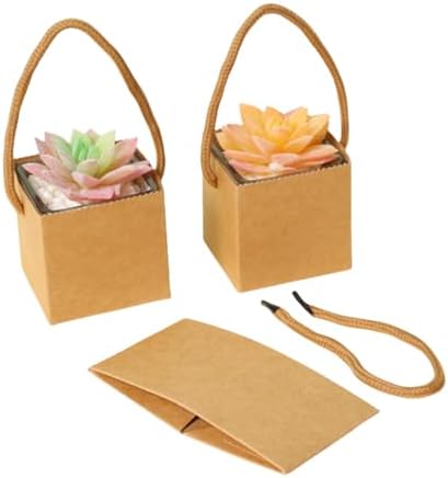 Urier 40 Succulent Wraps with Handles for Gift Packaging