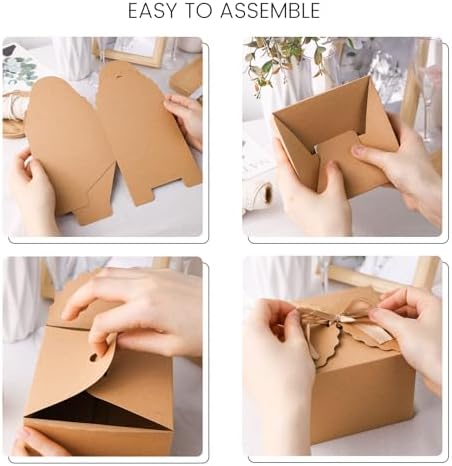 VGOODALL 10PCS Brown Gift Boxes with Ribbon