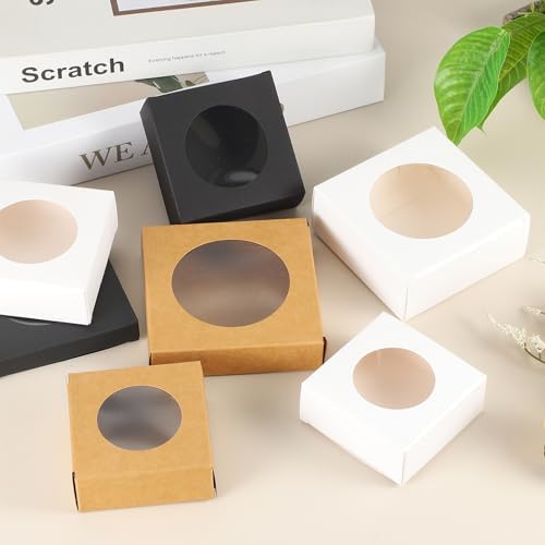 Uxcell 30Pcs Mini Kraft Soap Boxes with Clear Window 1