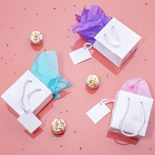OccasionALL White Gift Bags with Handles 12 Pack