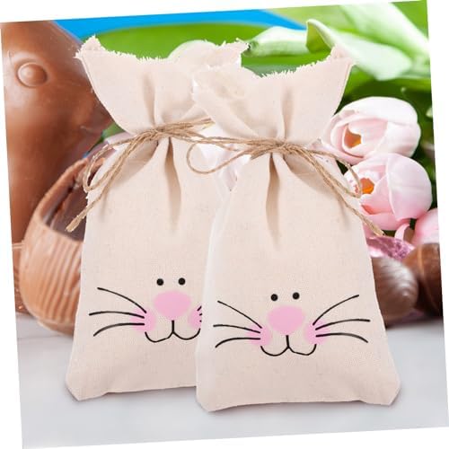 CAXUSD 10pcs Easter Bunny Bags for Kids Party Favors