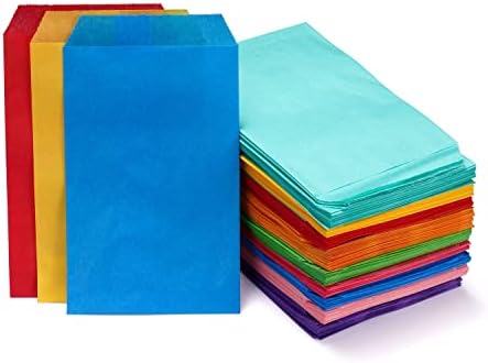 Quotidian Mint Green Flat Greaseproof Paper Bags 3x5 Inch Pack of 100