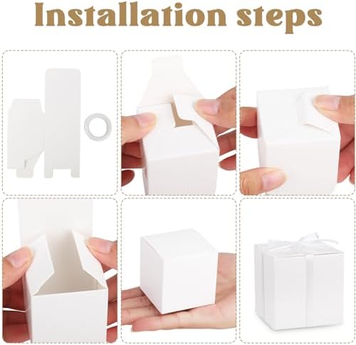 Hooqict 100 Pack White Gift Boxes for Parties