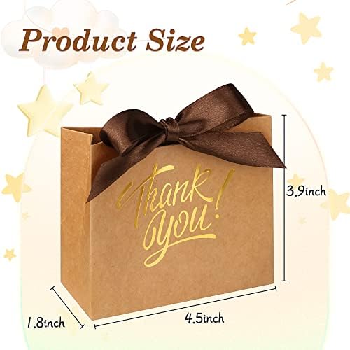 60 Pack Mini Thank You Gift Bags with Bow Ribbons