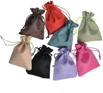 SOFXnng Cotton Linen Drawstring Gift Bags 50PCS 7x9cm 1