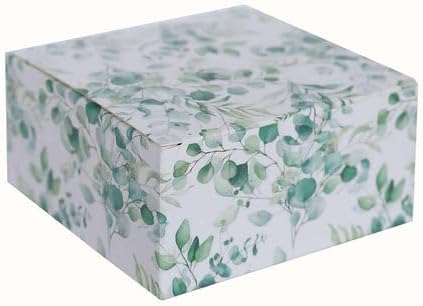 Efavormart 25 Pack White Green Eucalyptus Gift Boxes