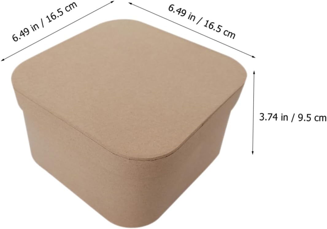 Healvian Square Corner Kraft Gift Box with Lid
