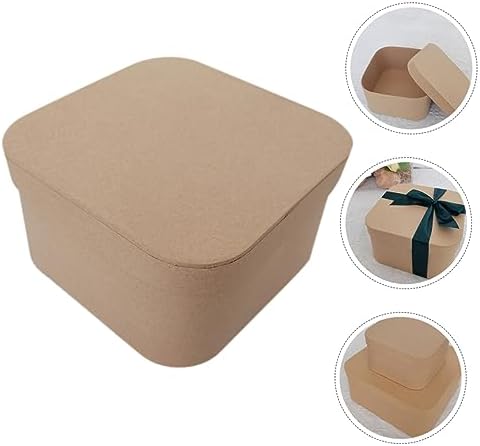 Healvian Square Corner Kraft Gift Box with Lid