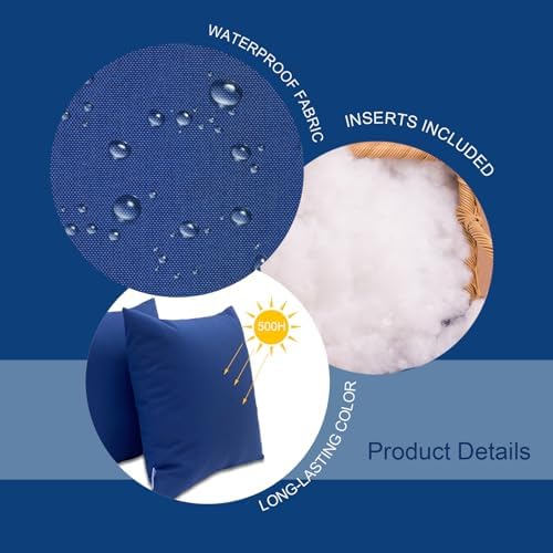 JMKaixin Waterproof Throw Pillows Pack of 2