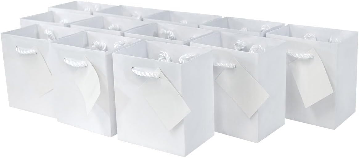 OccasionALL White Gift Bags with Handles 12 Pack