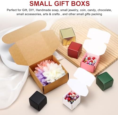 PATIKIL 39x39x2 Mini Square Gift Boxes with Lid 40 Pack