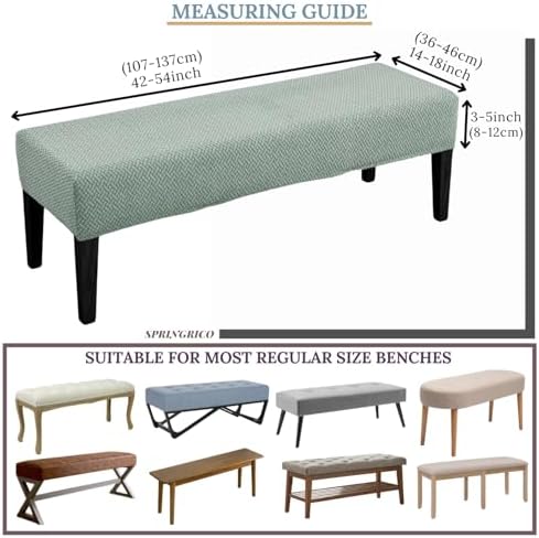 SPRINGRICO Stretch Dining Bench Cover - Green