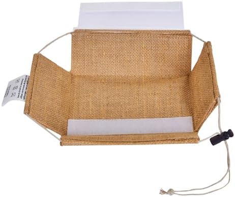 Jucobee 12 Pack Small Jute Gift Bags with Drawstring and PVC Window