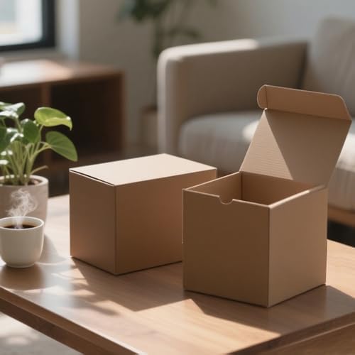 SHIPKEY 10 Pcs Kraft Gift Boxes with Lids
